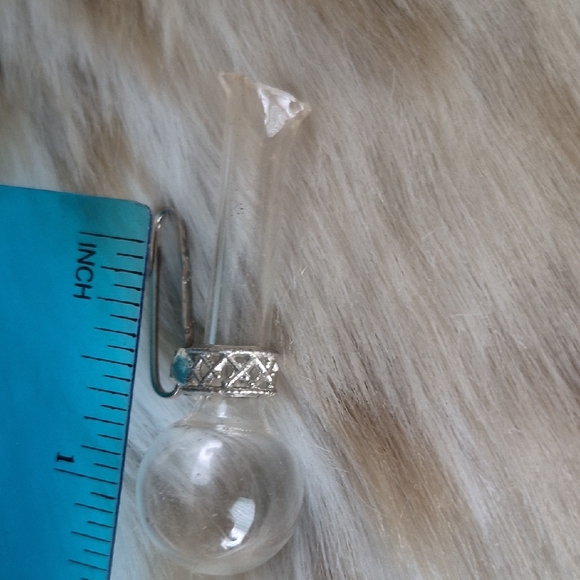 🌙Vintage boutonnière glass vase brooch flower lapel pin - Picture 4 of 5